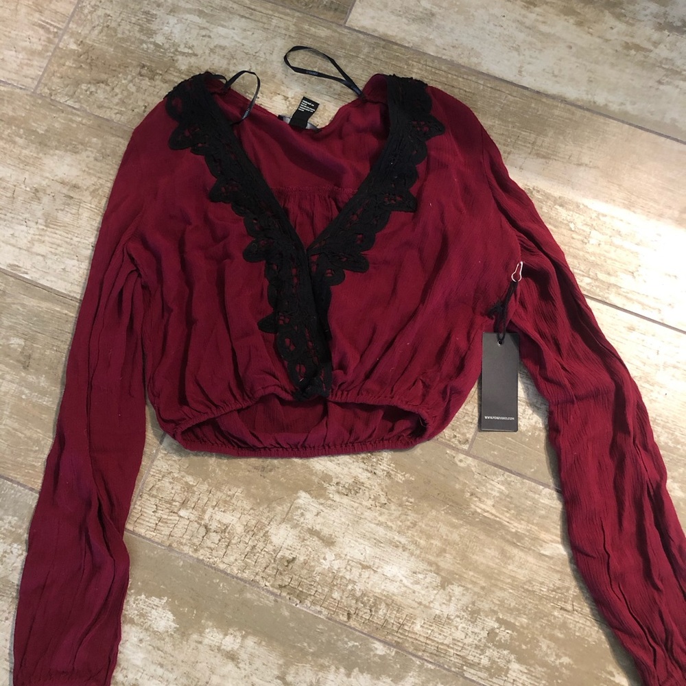 Maroone and black crop top